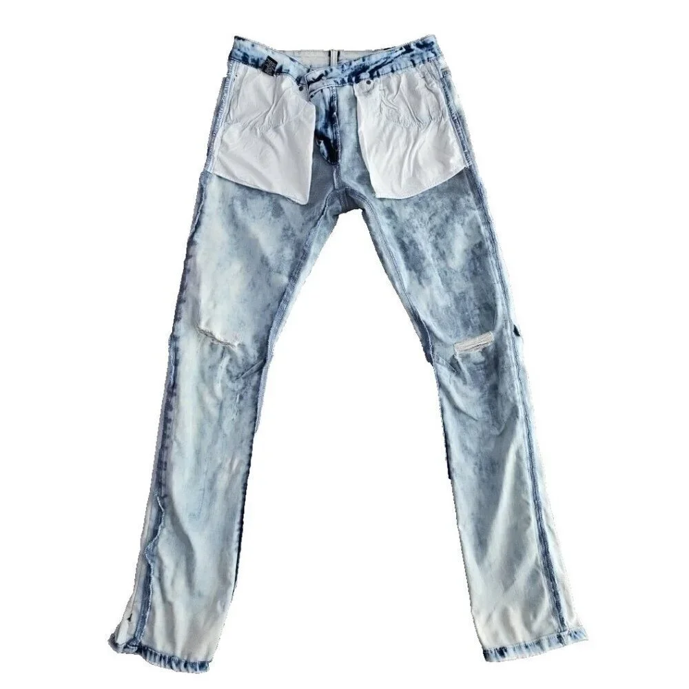 Rue21 Premium Jeans Men's‎ 32x32 Skinny Supreme Flex Distressed Racing Stripe